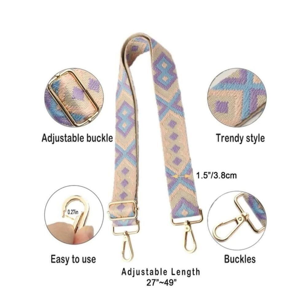 Geometric Pattern Adjustable Purse Strap - Picture 4 of 7
